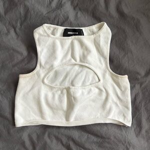 DSQUARED White Cutout Crop Top